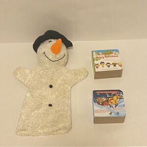 Kids Christmas Bundle – Snowman Hand Puppet + 2 Chunky Christmas Song Books